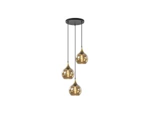 Lampa wisząca nowoczesna 3xE27 CALLISTO BLACK/ GOLD Duży klosz 20 cm