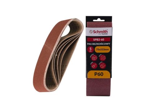 Pas bezkońcowy taśma papier ścierny P60 75x533mm 5szt Schmith