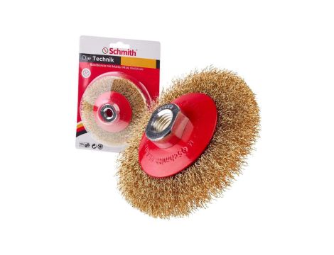 Szczotka druciana tarczowa boczna M14 115mm Schmith