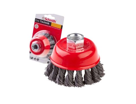 Szczotka druciana doczołowa splatana M14 60mm drut SKR Schmith