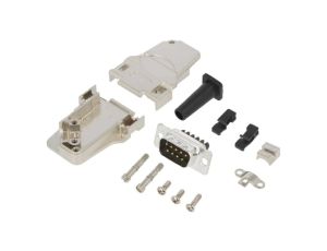 D45ZFRG-09MSSC D-Sub męskie kątowe 45 zacisk śrubowy na przewód PIN 9