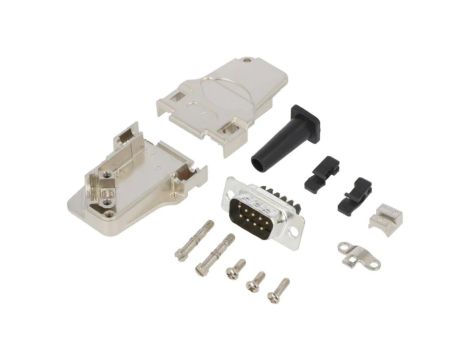 D45ZFRG-09MSSC D-Sub męskie kątowe 45 zacisk śrubowy na przewód PIN 9