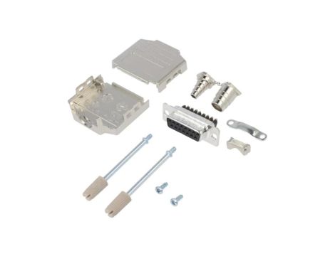 DPPKM-15FSSC D-Sub żeńskie proste zacisk śrubowy na przewód 11,5mm PIN 15