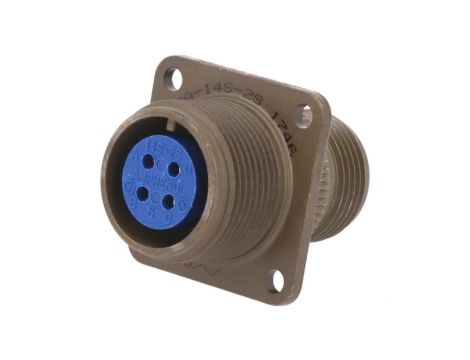 97-3100A-14S-2S Złącze okrągłe PIN 4 rozmiar 14S 97 stop aluminium oliwkowy