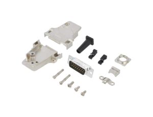 D45ZFRG-15MSSL D-Sub męskie kątowe 45 lutowanie na przewód UNC 4-40 PIN 15