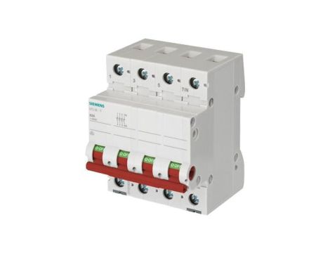 Rozłącznik modułowy 3P+N 63A 400V AC czerwona dźwignia 5TL1663-1