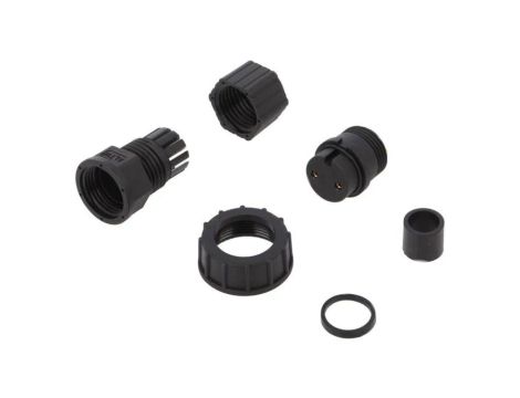 DC-02BFFB-SL7001 Złącze okrągłe wtyk rozmiar D żeński 2PIN złocony 20A IP67