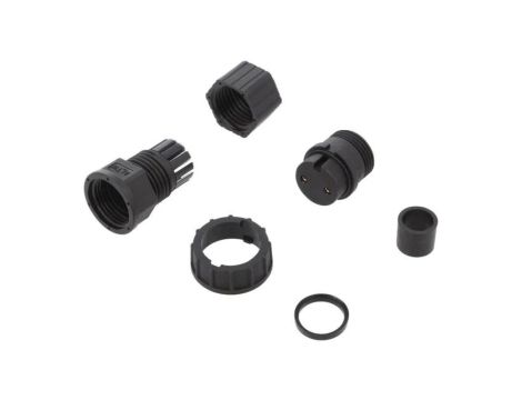 DC-02BFFB-LL7001 Złącze okrągłe wtyk rozmiar D żeński 2PIN złocony 20A IP67