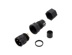 DC-03BMMB-LL7001 Złącze okrągłe wtyk rozmiar D męski 3PIN złocony 20A IP67