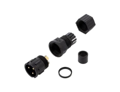 DC-03BMMB-LL7001 Złącze okrągłe wtyk rozmiar D męski 3PIN złocony 20A IP67