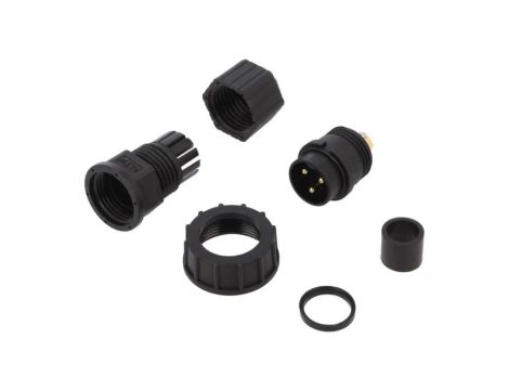 DC-03BFMB-SL7001 Złącze okrągłe wtyk rozmiar D męski 3PIN złocony 20A IP67