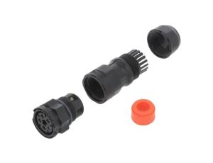 DC-05BMFB-QL8SPP Złącze okrągłe wtyk na przewód 5PIN żeński ze stykami IP68