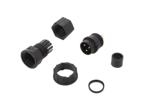 DC-03BFMB-LL7001 Złącze okrągłe wtyk rozmiar D męski 3PIN złocony 20A IP67