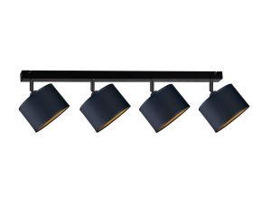 Spot nowocesny abażur 4xE27 FLOW BLACK