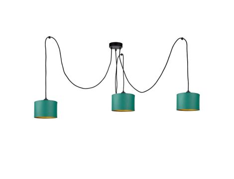 Lampa wisząca nowoczesna abażur 3xE27 FLOW GREEN LONG