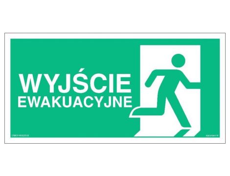 ZNAK - AC129 Wyjście ewakuacyjne w prawo 100 x 50 cm PS - Płyta 1mm foto.