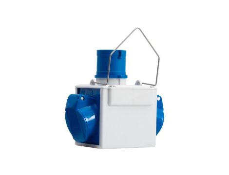 Adapter kempingowy wtyk 16A 3p przemysłowy, gniazdo 2x16A 3P przemysłowe IP44