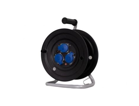 Rozgałęźnik na bębnie plastikowym NERO-240 3x230V IP44 + termik + kontrolka