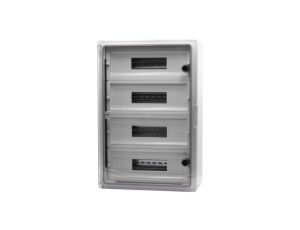 Szafa z tworzywa MP 400x600x200 mm IP65 drzwi przeźroczyste 4 rzędy 64 moduły