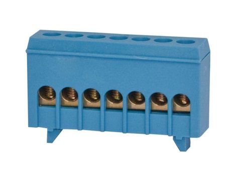 Listwa ochronna 7-modułowa 7x16mm2 niebieska IP20