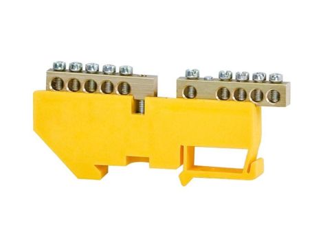 Listwa ochronna 2x5-modułowa 2x5x16mm2 wysoka podstawa - żółta