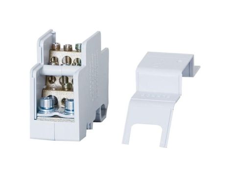 Blok rozdzielczy jednobiegunowy 160A - szary