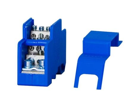 Blok rozdzielczy jednobiegunowy 160A - niebieski