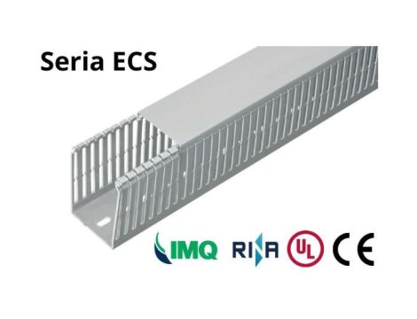 Korytko grzebieniowe samogasnące 40x25 szare z pokrywą PV UV /2m/ ECS4025 (opak. 80m)