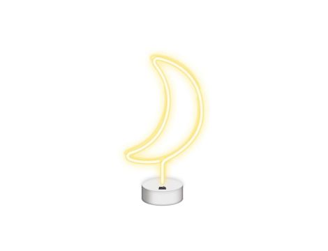 Neon na podstawce LED KSIĘŻYC biały NNE06 Neolia