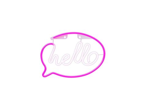 Neon LED HELLO róż biały Bat + USB FLNE15 Forever Light