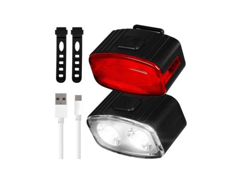 Zestaw lampek rowerowych przód 2*LED + tył 12*LED VA0155 Vayox