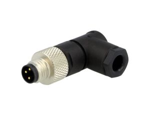 Złącze M8 męskie PIN: 3 kątowe 90 na przewód wtyk RSMCW3