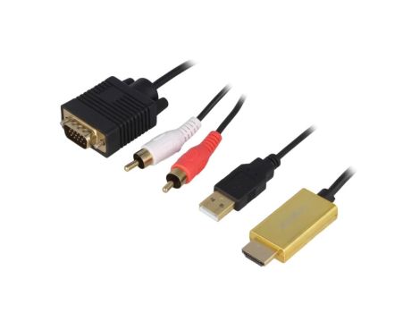 CV0052A Konwerter, D-Sub 15pin HD/USB A/HDMI/RCA x2