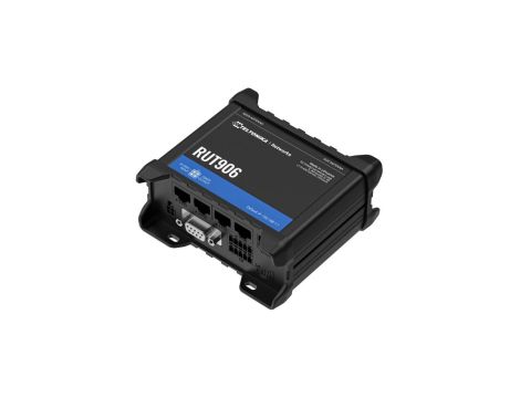 Profesjonalny przemysłowy router 4G LTE Cat.4, WiFi, Dual Sim, 1x WAN, 3X LAN, IP30 Teltonika RUT906
