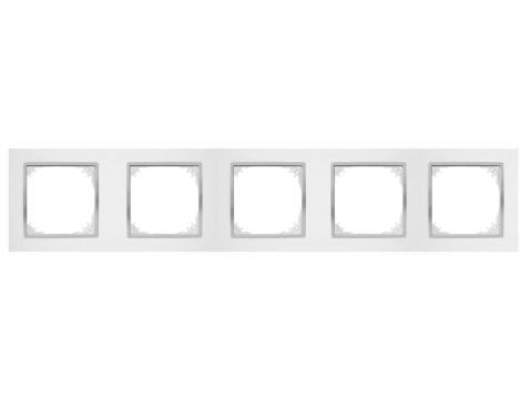 SANTRA ramka pięciokrotna IP20 biały/chrom 4175-26