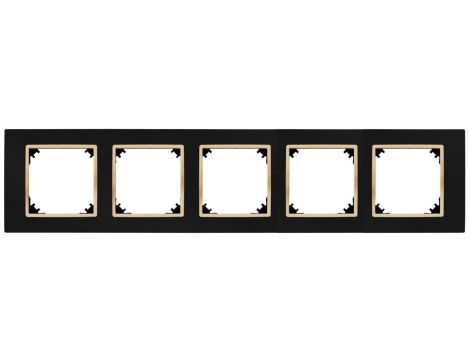 SANTRA ramka pięciokrotna IP20 czarny/złoty 4175-47