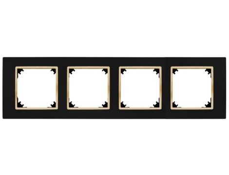 SANTRA ramka czterokrotna IP20 czarny/złoty 4174-47