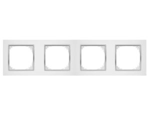 SANTRA ramka czterokrotna IP20 biały/chrom 4174-26