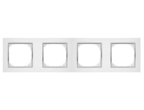 SANTRA ramka czterokrotna IP20 biały/chrom 4174-26