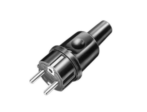 Wtyczka gumowa 16A 2P+Z 230V IP44 Uni-Schuko czarna 9002210
