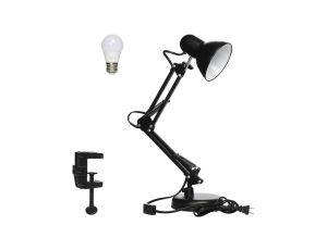 Lampka biurkowa czarna E27 z klipsem kreślarska AJJ-LB-E27 TradElectra