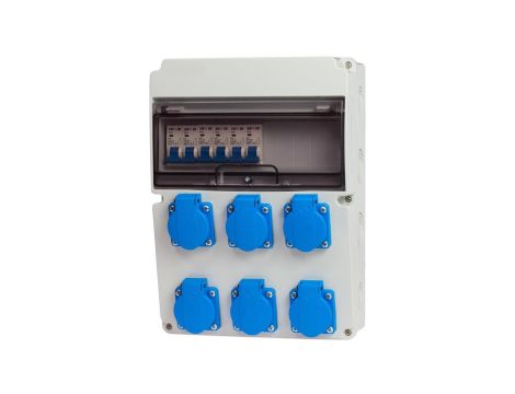 Rozdzielnica stacjonarna 11M 6x230V +zabezpieczenia IP66 SW006C006/3F