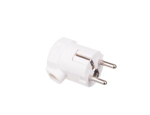 Wtyczka kątowa z uziemieniem, biała / 12050