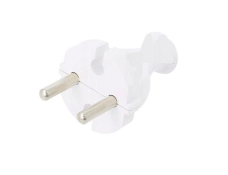 Wtyczka prosta, bez uziemienia biała / 24423