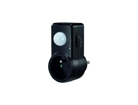 Czujnik ruchu PIR wtyczkowy 120 st. 300W zasięg 9m czarny w całości CP-10C