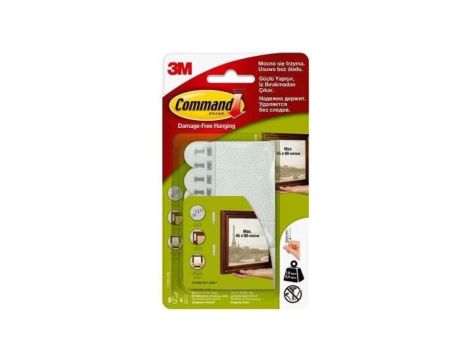 Rzepy do wieszania obrazów / ramek 12KPL (8KPL średnich + 4KPL małych) 1,8-5,4kg 3M COMMAND