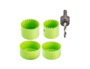 Zestaw otwornic HSS 32-54 mm do stali, drewna, tworzywa itp. Komplet 4 szt + adapter VERTO 60H953