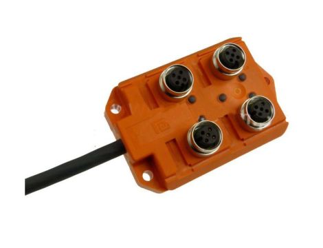 ASB 4/LED 5-4-328/5M Rozdzielacz pasywny 4xM12, z kablem 5m