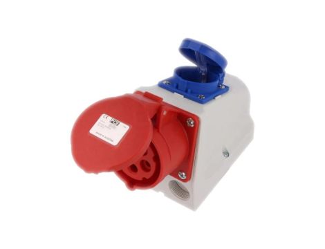 9215-6Złącze zasilające AC 3-fazowe gniazdo 16A 400VAC żeńskie