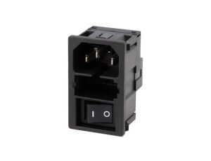 KM00.1105.11Złącze zasilające AC gniazdo męskie 10A 250VAC IEC 60320